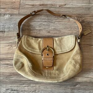 Coach Beige Signature Shoulder Bag